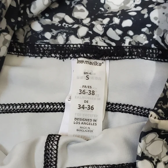 Ankle Leggings Size Small Black and Qhite Water Drop Print NWT - Picture 6 of 7